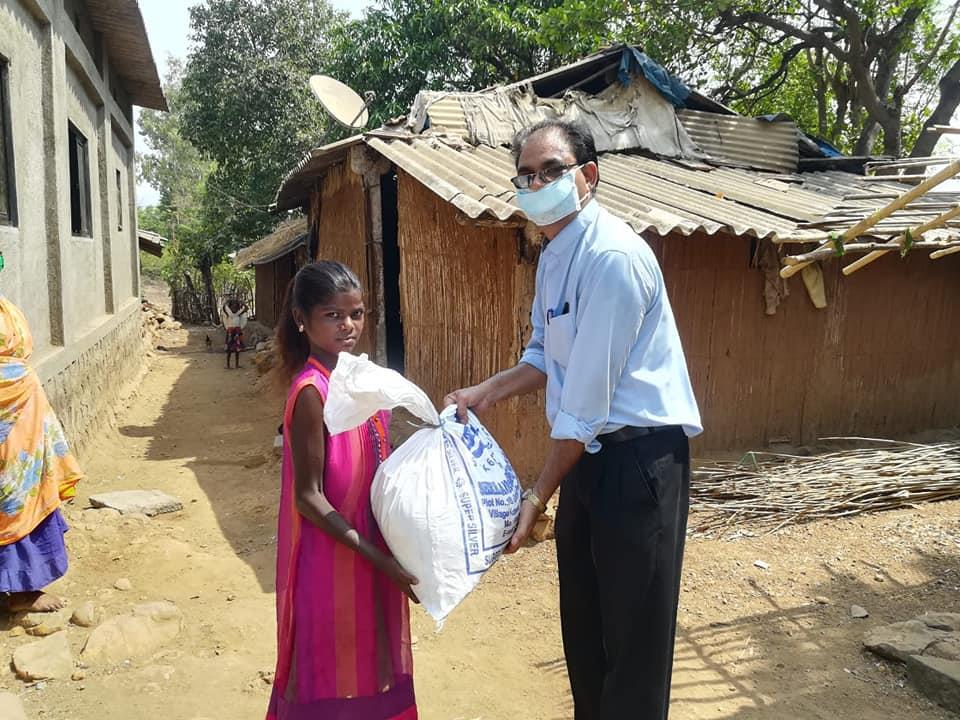 Third day distribution of grocery bag's at our Mission Field, Akhloli-Palghar
